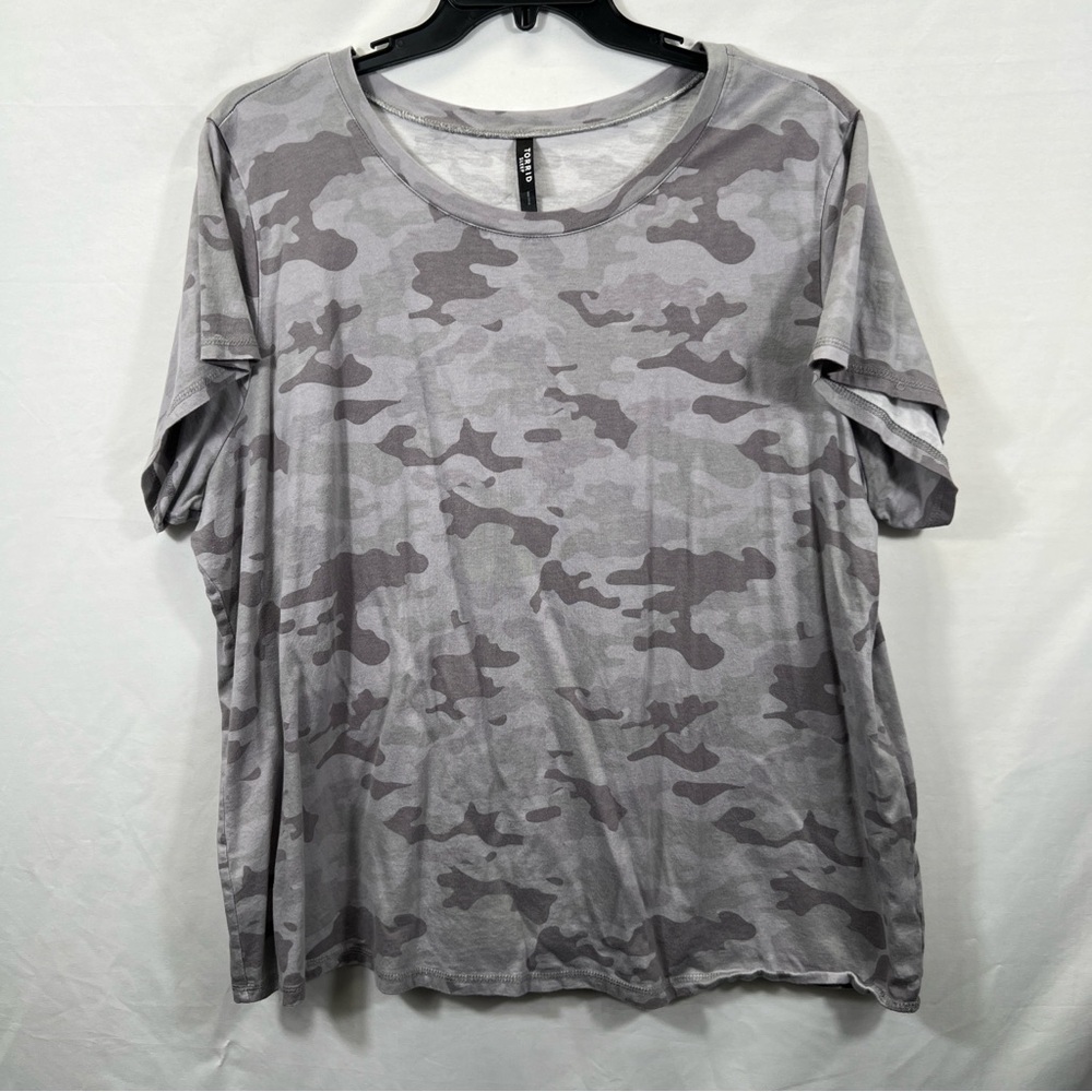 Womens Plus Size Torrid Sleep Gray Camo Short Sleeve Tee 0909